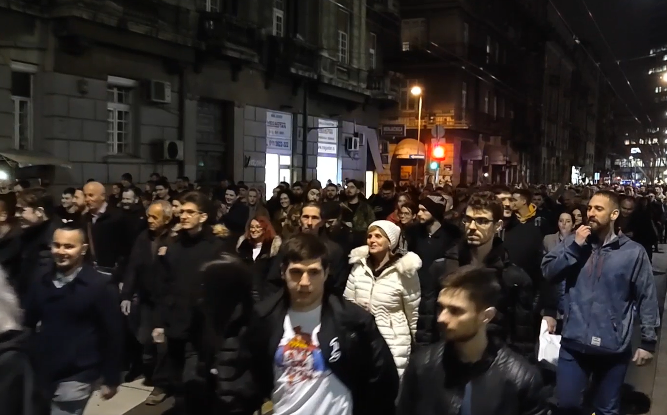 Serbian reporter Marko Dragoslavić punched after Belgrade protest