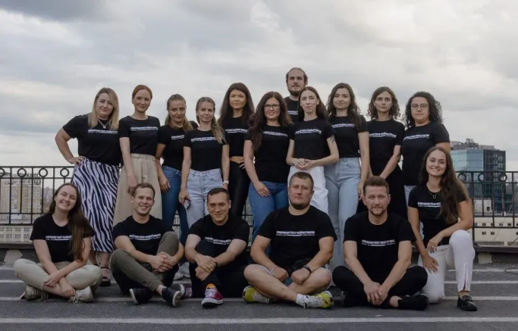Staff members of Ukraine's investigative outlet Bihus.Info, pictured here in September 2023.(Photo: Volodymyr Neizvestnyi)