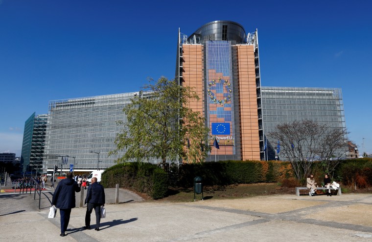 The Berlaymont building, headquarters of the European Commission in Brussels, Belgium, in 2022.