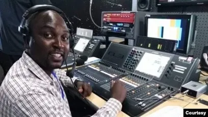 Journalist Greyson Chapita, seen here in 2020 at a Malawi Broadcasting Corporation control rooms in Blantyre, had his laptop searched by Malawi police on February 15, 2024. (Photo: Courtesy of Greyson Chapita)