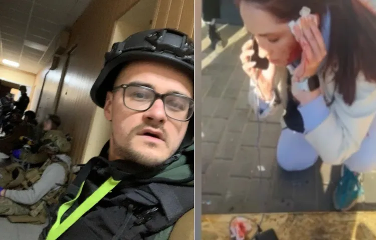Victor Pichugin (left) and Kira Over (right) are two of at least four journalists recently injured in consecutive attacks on Ukraine by Russian military forces. (Photos: Courtesy of Viktor Pichugin (left) TSN/Telegram (right))