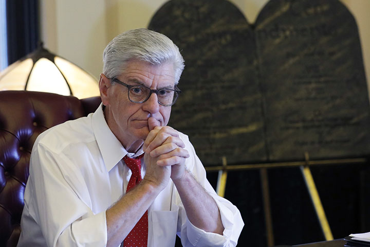 Former Mississippi Gov. Phil Bryant, seen here in 2020, sued the publication Mississippi Today for defamation based on its Pulitzer Prize-winning report on a welfare scandal that implicated the governor. Mississippi Today has appealed a court decison asking it to turn over privileged information. (Photo: AP/Rogelio V. Solis)
