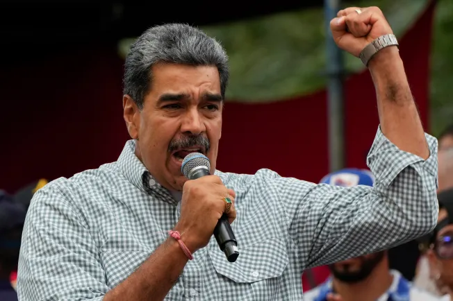 Venezuela's President Nicolas Maduro addresses government loyalists one month after the presidential vote, in Caracas, Venezuela, on August 28, 2024.