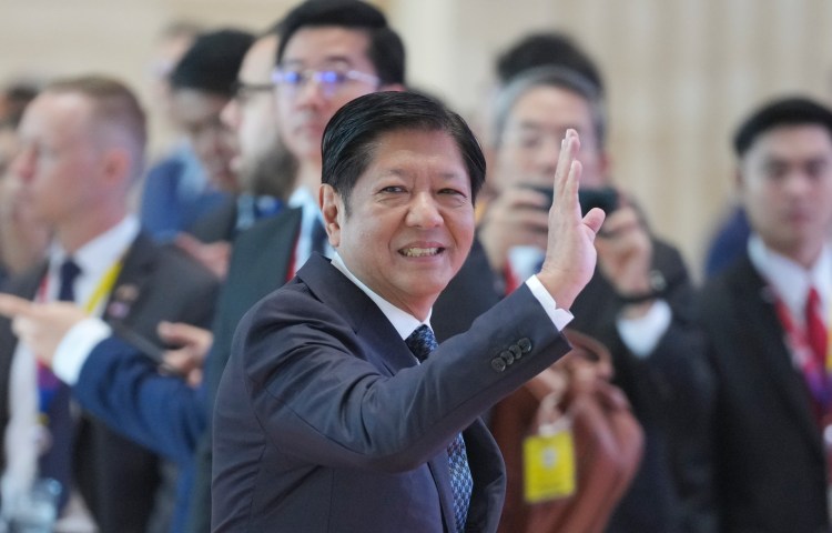 Philippine President Ferdinand Marcos Jr. arrives for a summit in Laos on October 11, 2024.