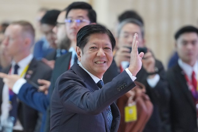 Philippine President Ferdinand Marcos Jr. arrives for a summit in Laos on October 11, 2024.