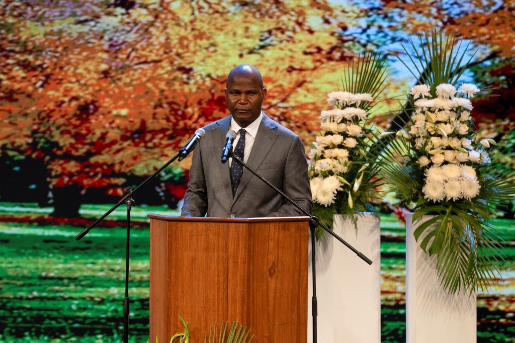 Newly elected Mozambican president Daniel Chapo looks on at the Mozambique-China cultural center during an inter-religious service of repentance and reconciliation in Maputo, Mozambique, January 16, 2025. REUTERS/Stringer