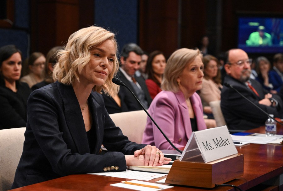 National Public Radio CEO Katherine Maher (left) and Public Broadcasting Service CEO Paula Kerger testify during a House Oversight and Government Reform Committee hearing on March 26, 2025 in Washington, DC. (Photo: AFP/Drew Angerer)