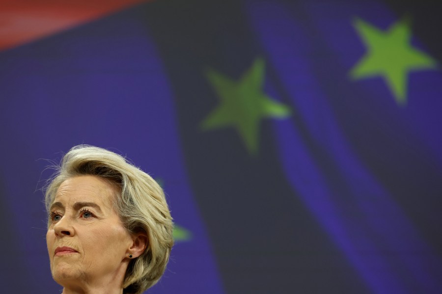 European Commission President Ursula von der Leyen in Brussels, Belgium, on May 9, 2025.