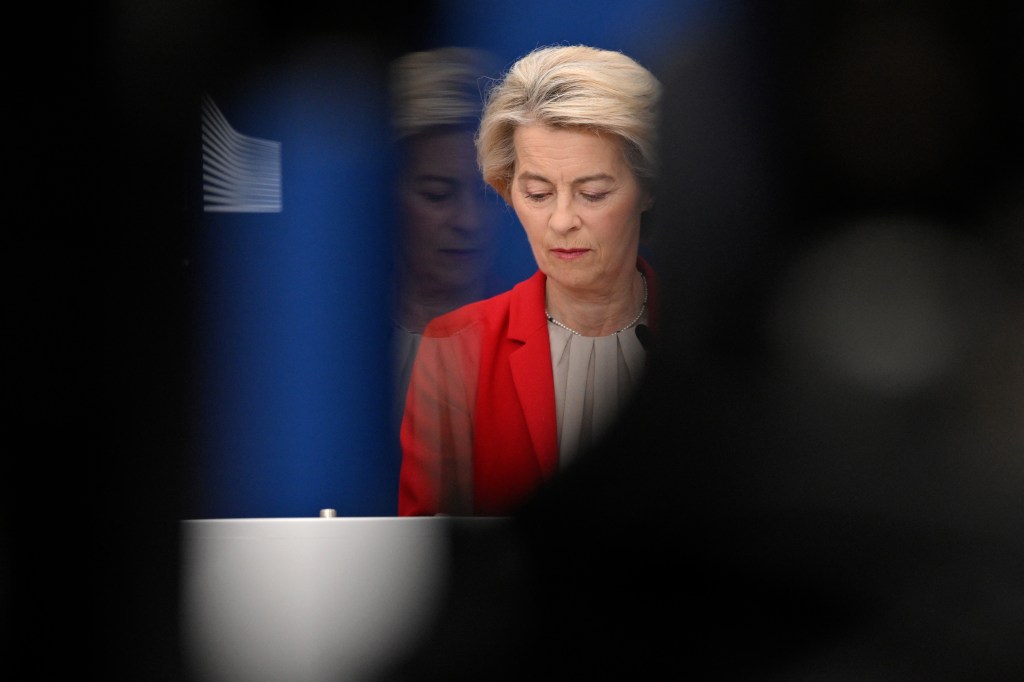 European Commission President Ursula Von der Leyen gives a press at the EU headquarters in Brussels on June 10, 2025. (Photo: AFP/Nicolas Tucat)