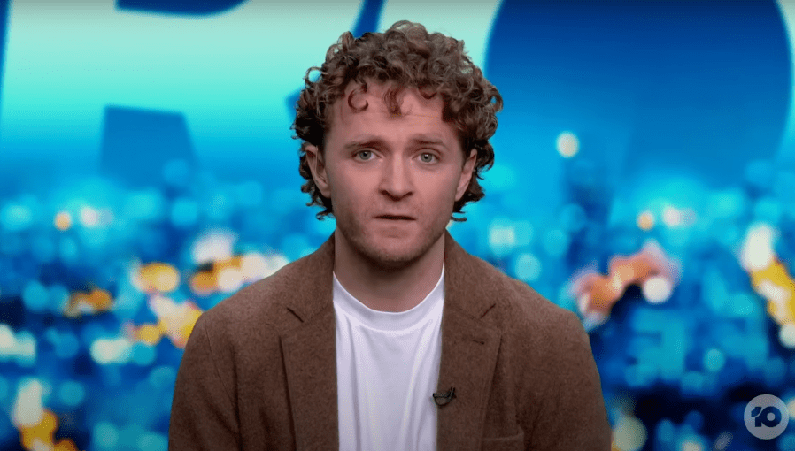 Australian writer Alistair Kitchen was denied entry into the United States after border officials at the Los Angeles International Airport searched his phone and questioned him about his views on the Israel-Gaza war. (Screenshot: The Project/YouTube)
