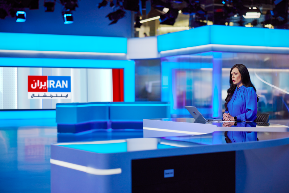 A view of the London-based Iran International studio. (Photo: Volant Media Ltd)