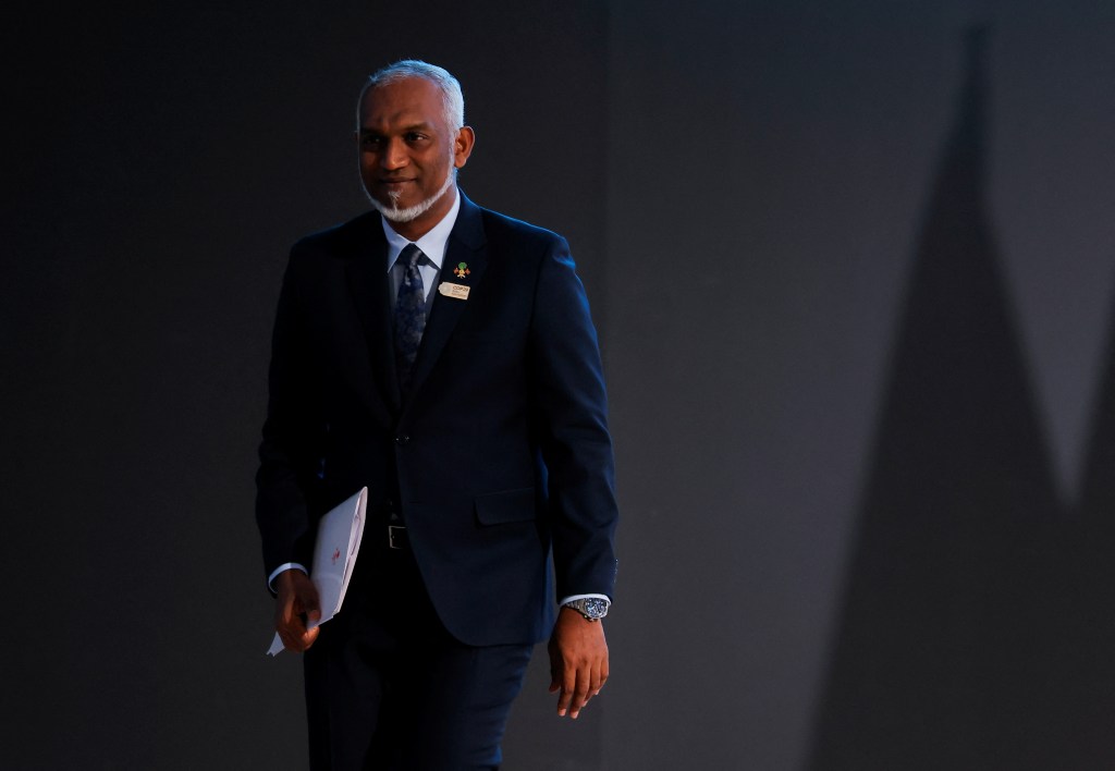 Maldives' President Mohamed Muizzu attends the United Nations climate change conference in Baku, Azerbaijan, on November 12, 2024. (Photo: Reuters/Maxim Shemetov)
