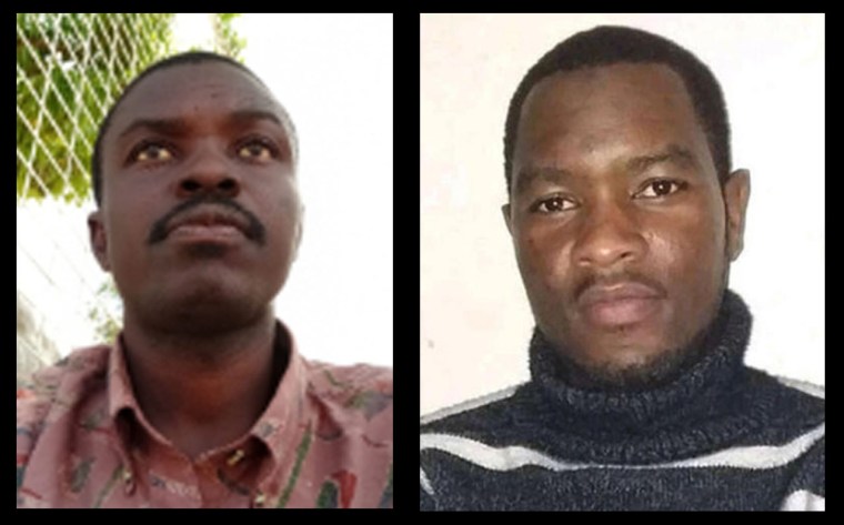 Journalists Arlindo Chissale (left) and Ibraimo Abú Mbaruco