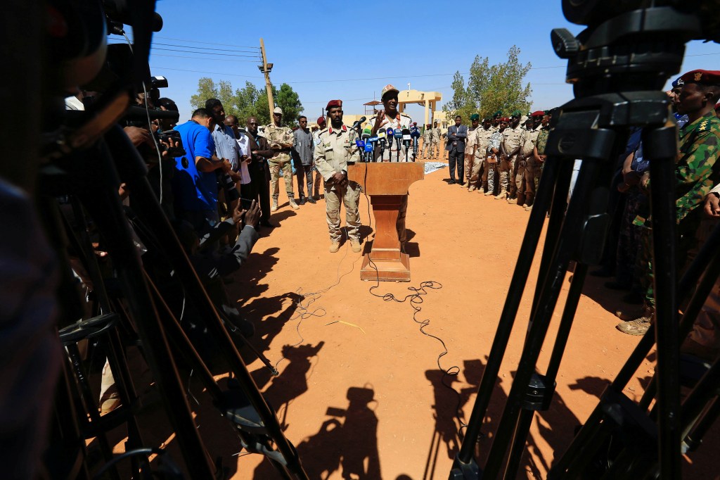 Mohammad Hamdan Daglo Mousa, the leader of Sudan’s Rapid Support Forces, at a 2017 press conference.