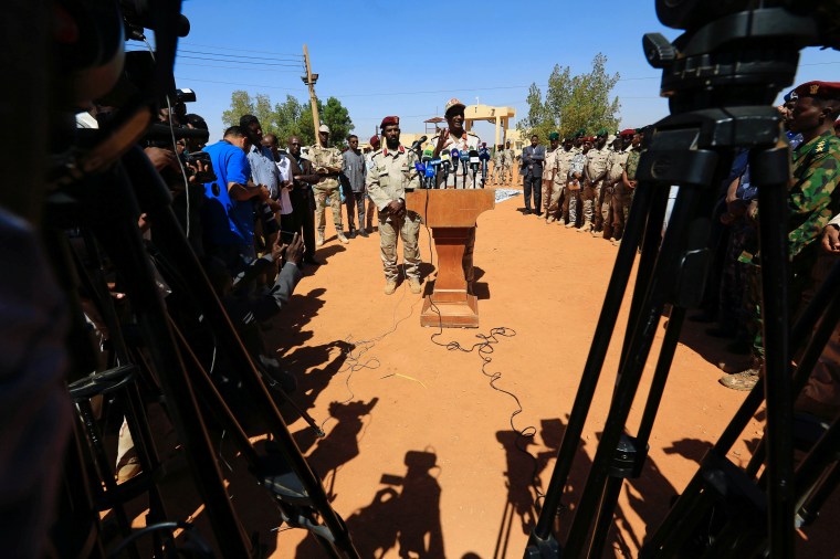 Mohammad Hamdan Daglo Mousa, the leader of Sudan’s Rapid Support Forces, at a 2017 press conference.