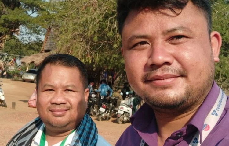 An undated photo showing Cambodian journalists Phon Sopheap (left) and Pheap Phara.