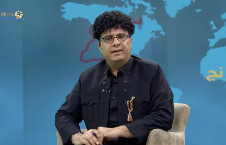 Hemn Mamand hosting his talk show on Sterk TV on September 2, hours before he was shot.