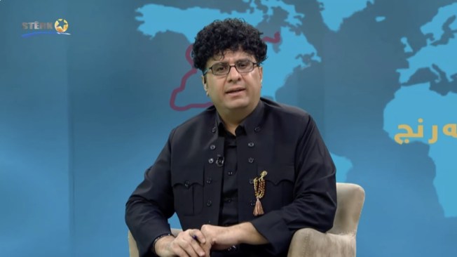 Hemn Mamand hosting his talk show on Sterk TV on September 2, hours before he was shot.