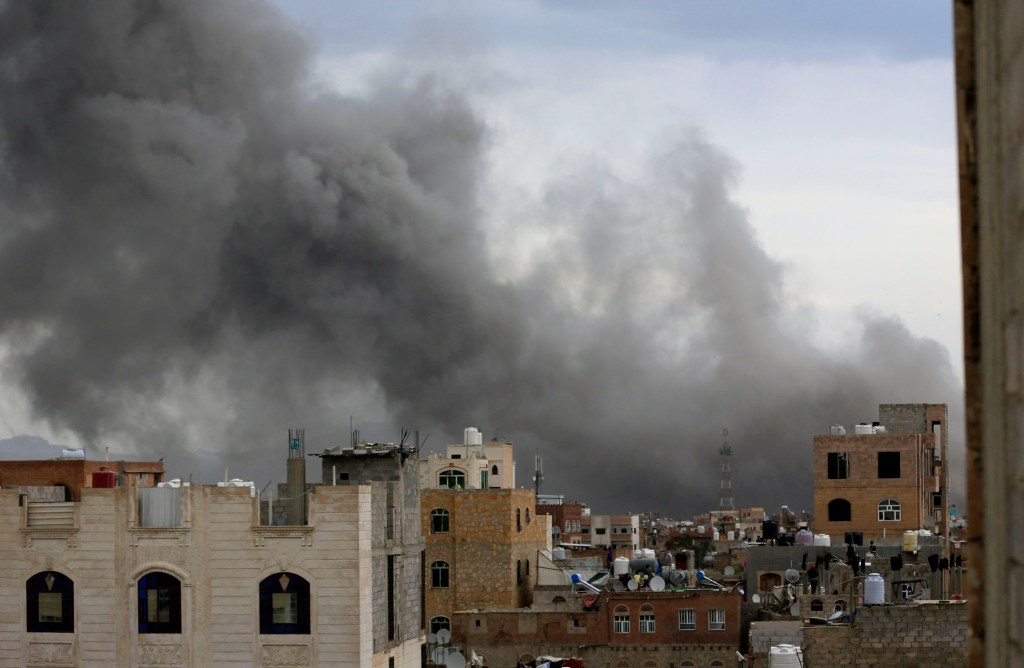 Smoke billows after Israeli strikes on Yemen's capital Sanaa on September 10, 2025. Israel’s attack on Yemen echoes previous strikes on Gaza, Lebanon, and Iran, where it has repeatedly failed to distinguish between military targets and journalists.