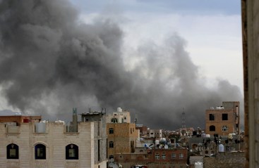Smoke billows after Israeli strikes on Yemen's capital Sanaa on September 10, 2025. Israel’s attack on Yemen echoes previous strikes on Gaza, Lebanon, and Iran, where it has repeatedly failed to distinguish between military targets and journalists.