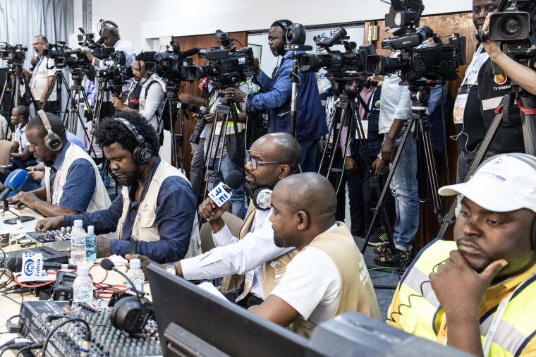 Journalists in Luanda in August 2022. Thirty-eight organizations are asking the Angolan government to reconsider a draft law that could be weaponized against the press.
