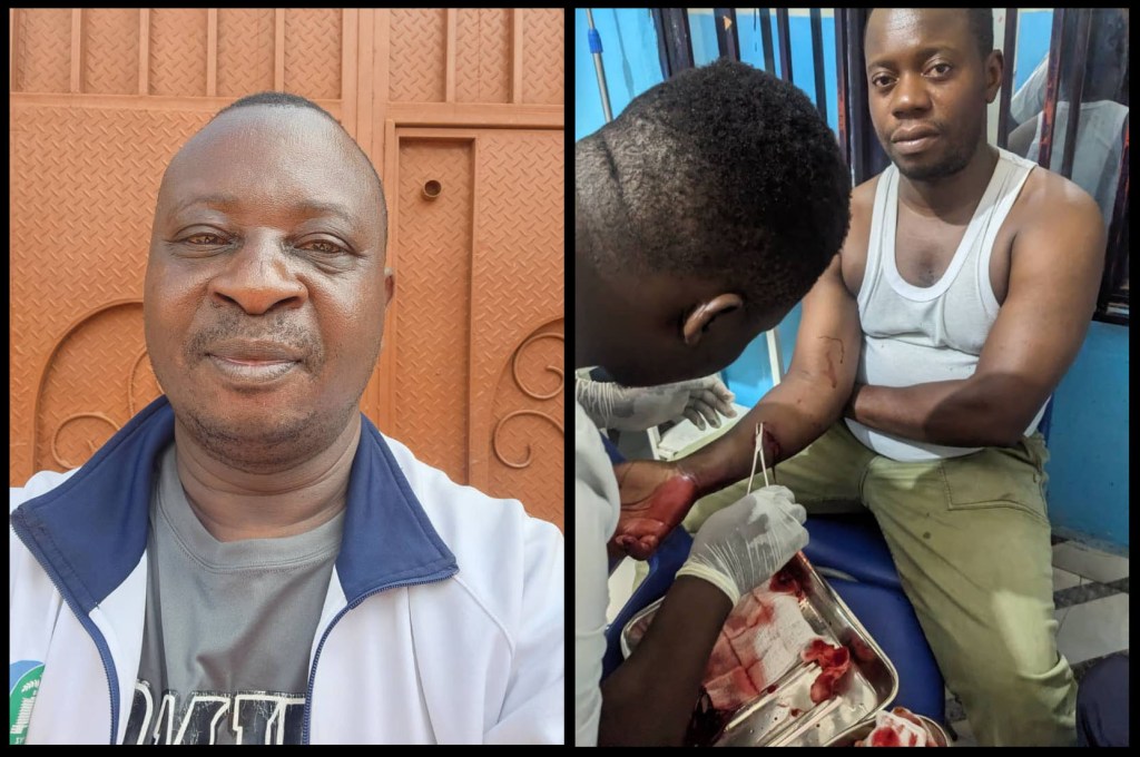 Broadcast journalists Aimé Paluku (left) and Patient Chimusa