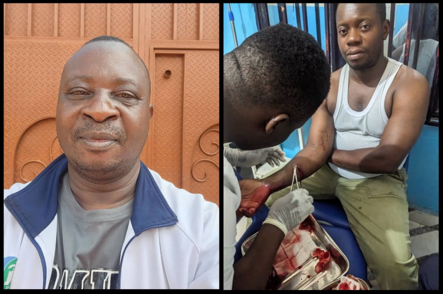 Broadcast journalists Aimé Paluku (left) and Patient Chimusa