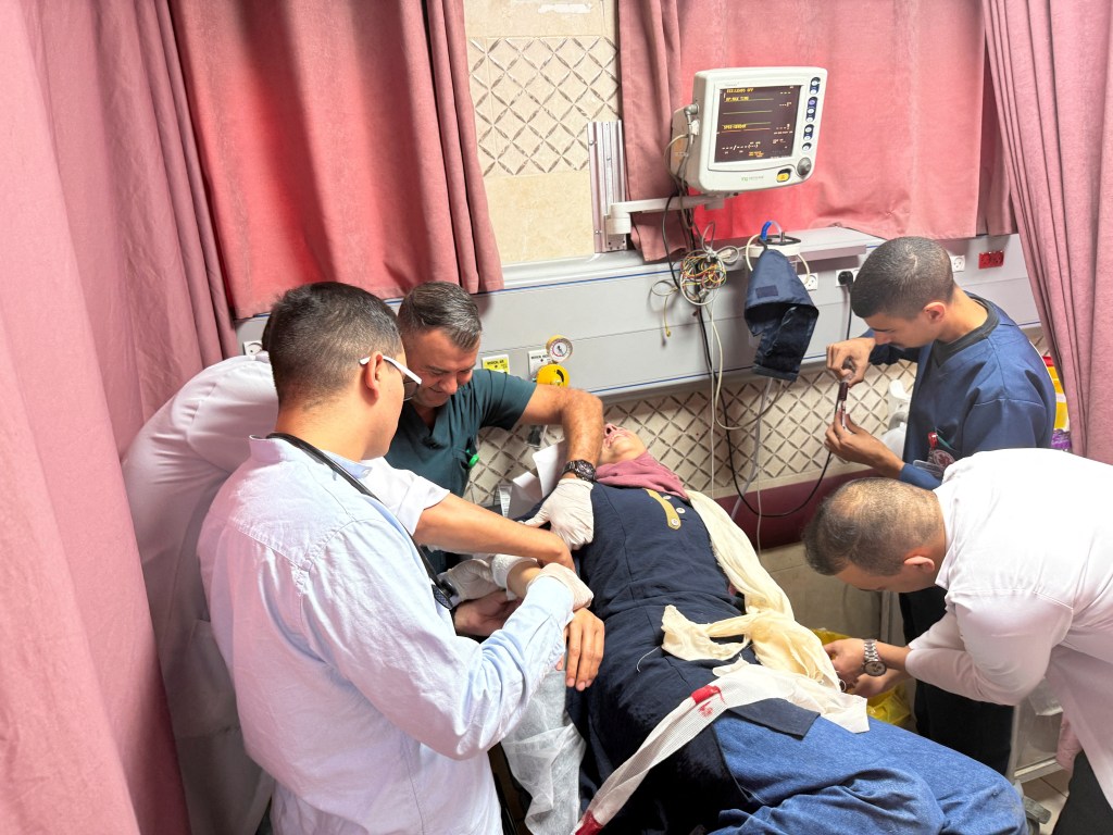 Reuters journalist Raneen Sawafta receives medical care following an Israeli settler9 attack near Nablus on November 8, 2025.