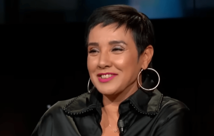 Sonia Dahmani is seen in a television interview prior to her arrest in May 2024