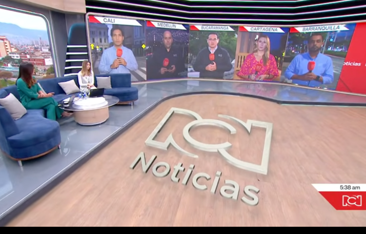 Local outlets that a device, believed to be a grenade, exploded at the entrance of RCN media’s headquarters in the western city of Cali on Sunday evening. (Screenshot: Noticias RCN/YouTube)