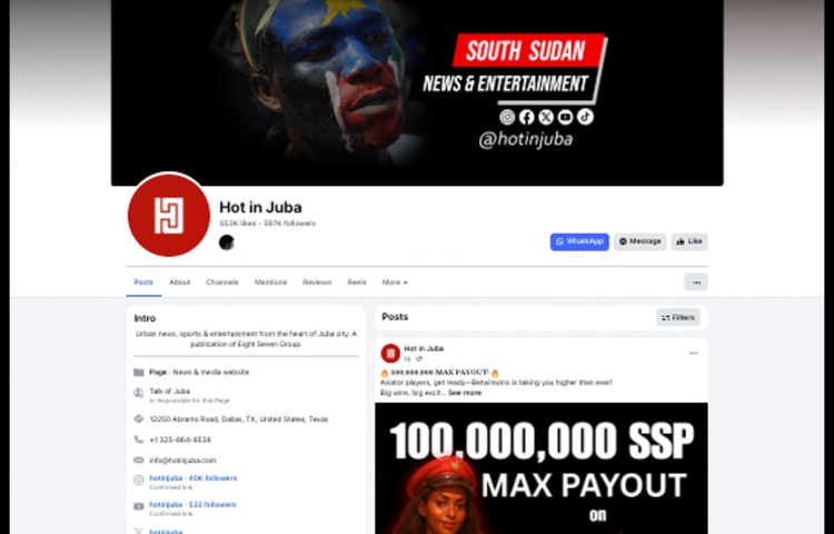 Hot in Juba Facebook page
