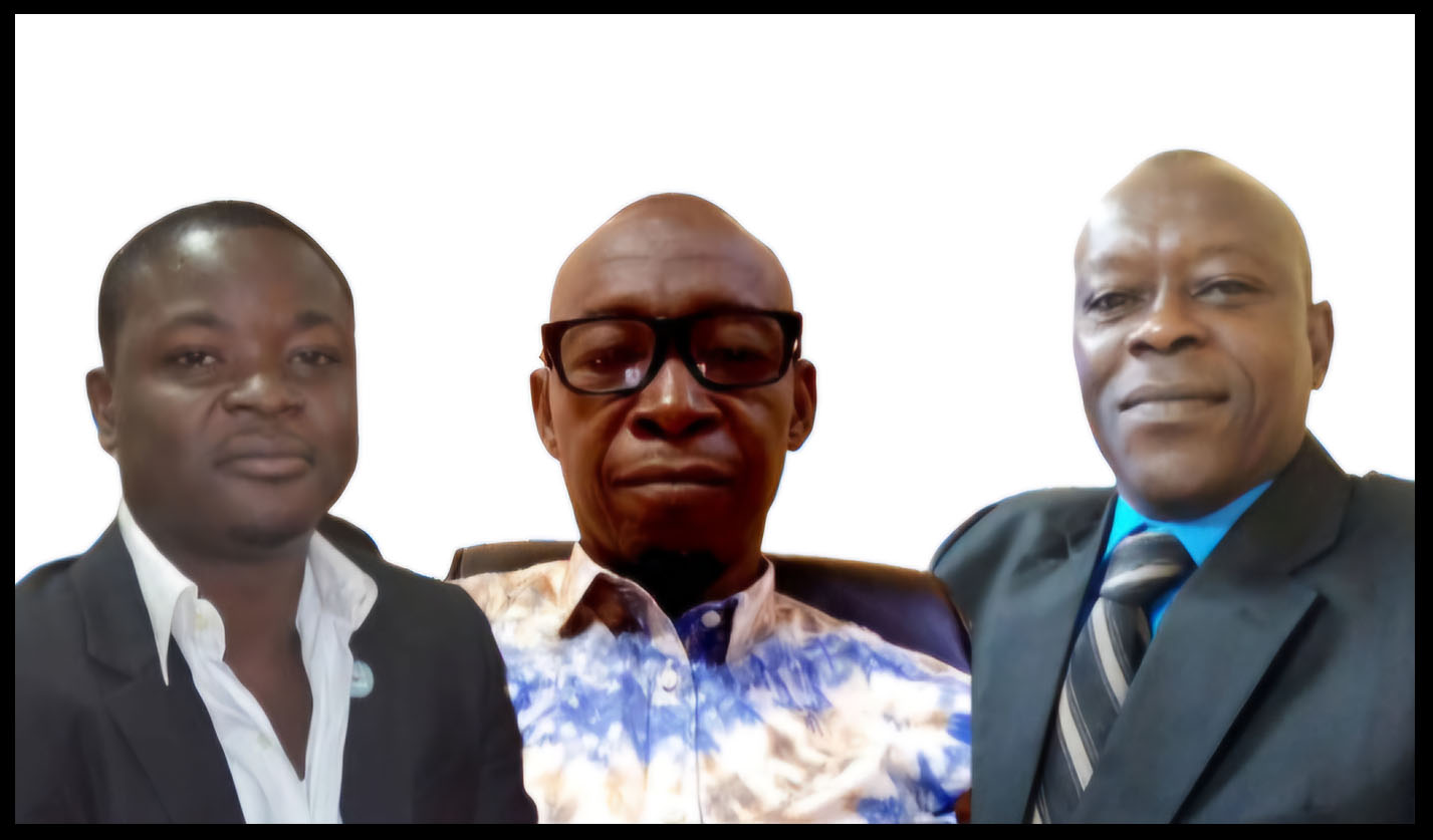 Nigerien journalists Youssouf Sériba (left), Oumarou Abou Kané, and Ibro Chaibou