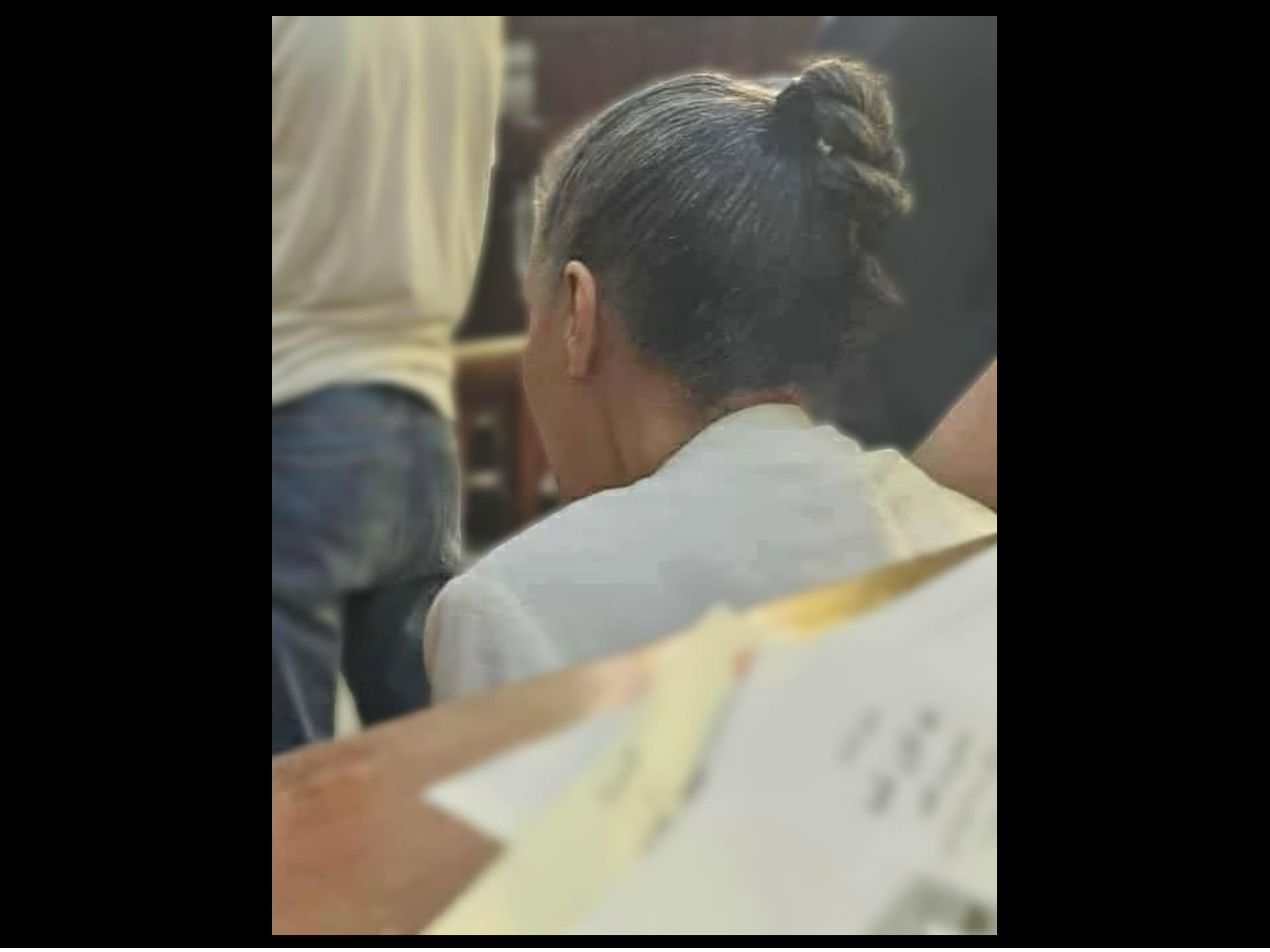 Sonia Dahmani is seen in court on November 11, 2025.