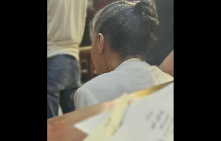 Sonia Dahmani is seen in court on November 11, 2025.