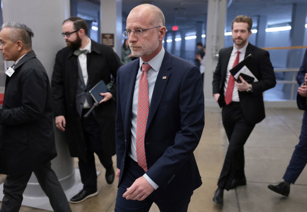 U.S. Federal Communications Commission (FCC) Chairman Brendan Carr walks through the subway system under the U.S. Capitol in Washington, D.C., U.S., December 2, 2025. REUTERS/Jonathan Ernst