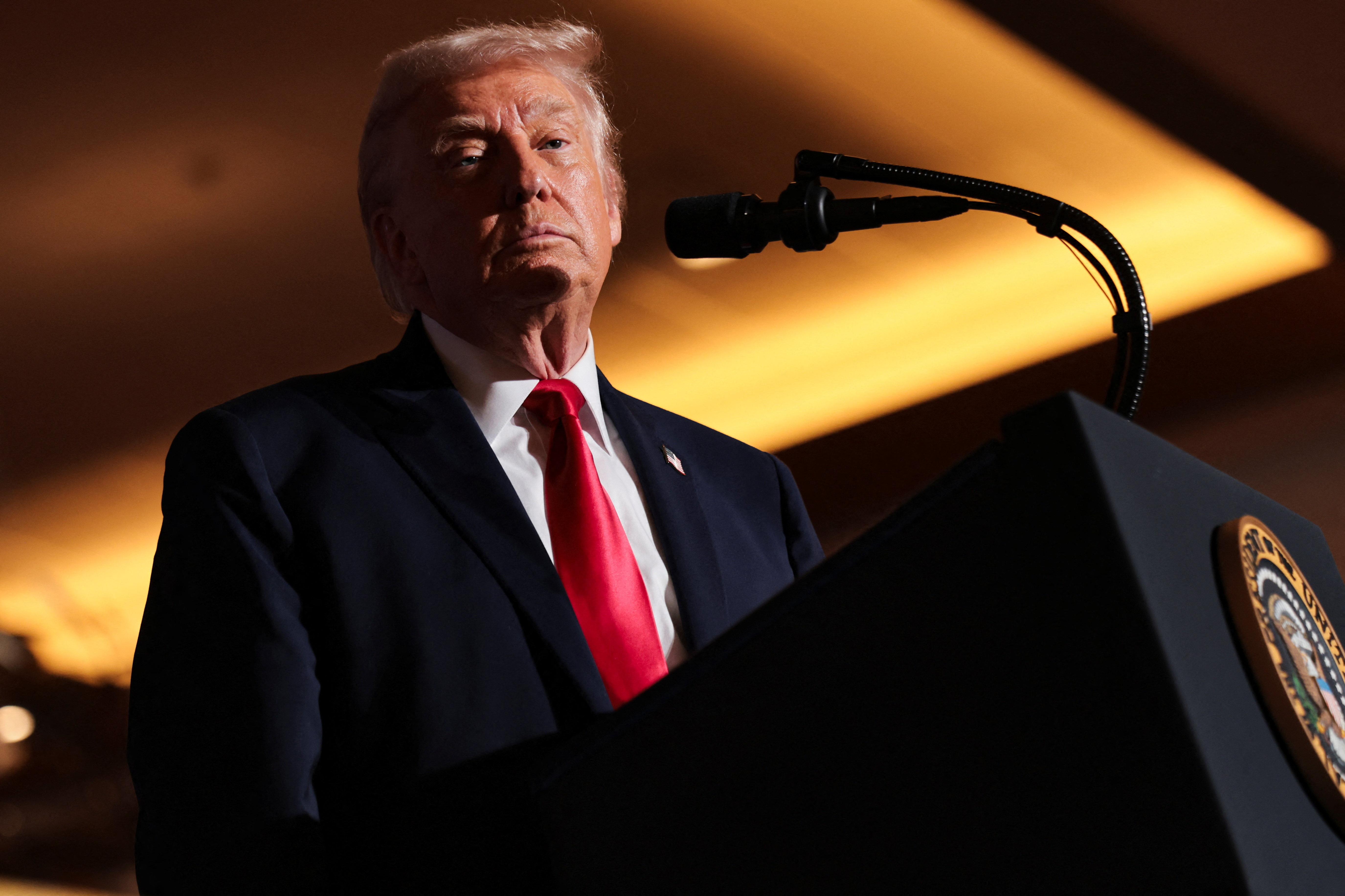 Trump’s legal team filed the suit in the U.S. Southern District of Florida on Monday, seeking $10 billion in damages in connection with the editing of a speech Trump gave January 6, 2021. (Photo: Reuters/Nathan Howard)