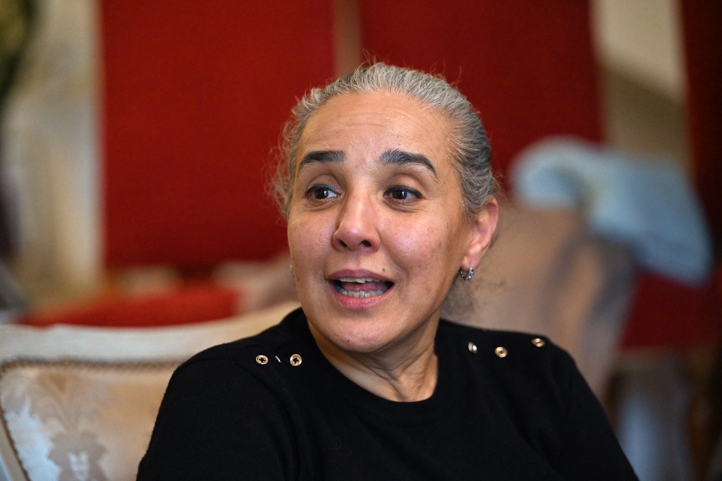 Tunisian lawyer and writer Sonia Dahmani speaks at home in Tunis on November 27, 2025 after her release from prison.