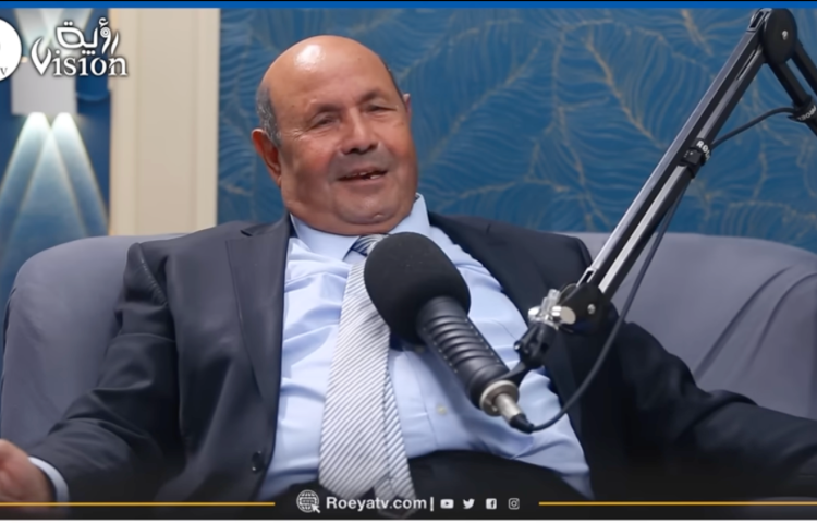 Algerian journalist Saad Bouakba is interviewed on Vision TV News. Authorities detained him after a complaint over his remarks.