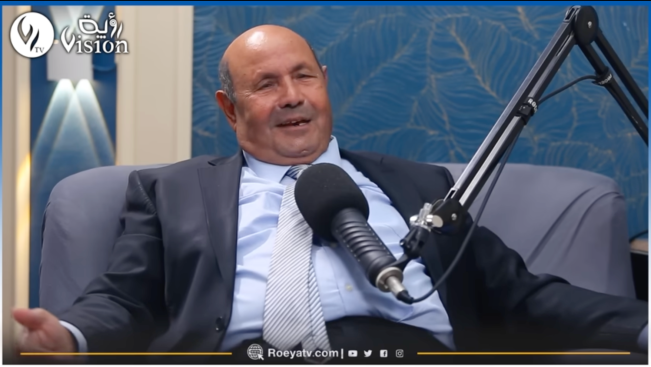 Algerian journalist Saad Bouakba is interviewed on Vision TV News. Authorities detained him after a complaint over his remarks.