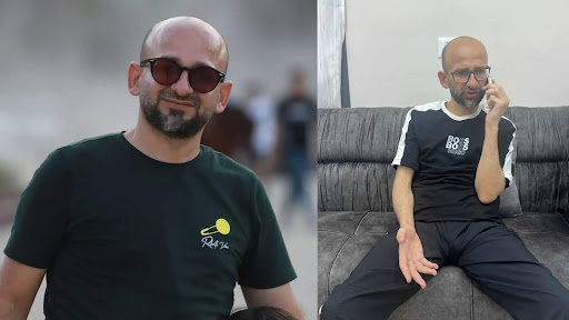 Sami al-Sai before and after his arrest by Israeli authorities.