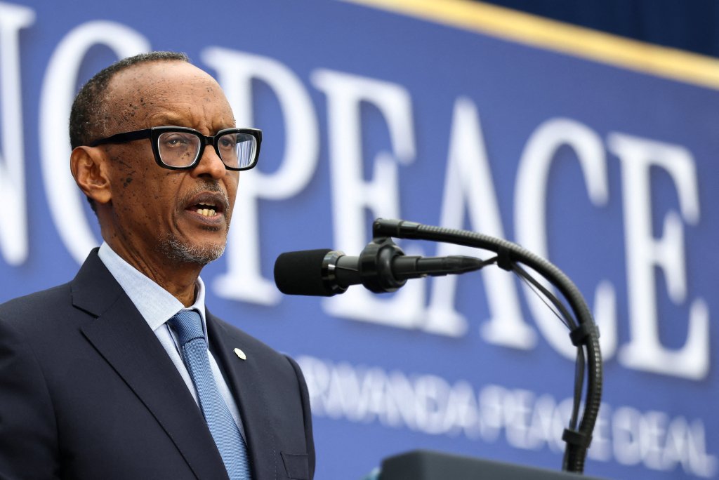Rwanda's President Paul Kagame speaks in Washington, D.C., in December.