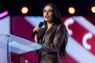 U.S. Representative Anna Paulina Luna (R-FL) speaks during AmericaFest, the first Turning Point USA summit since the assassination of Charlie Kirk, in Phoenix, Arizona, U.S. December 20, 2025. REUTERS/Cheney Orr