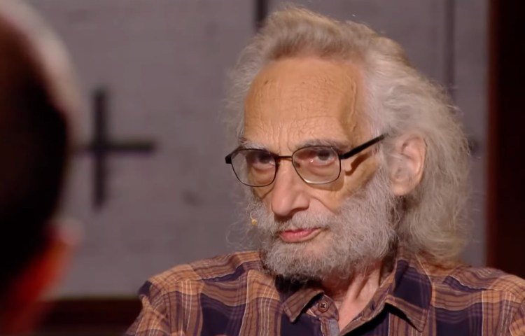 Political commentator Peter Schutz during a talk show on Slovak public broadcaster STVR. Schutz, a prominent columnist for daily newspaper SME, was physically attacked in a shopping mall on January 10.