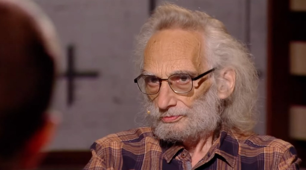 Political commentator Peter Schutz during a talk show on Slovak public broadcaster STVR. Schutz, a prominent columnist for daily newspaper SME, was physically attacked in a shopping mall on January 10.