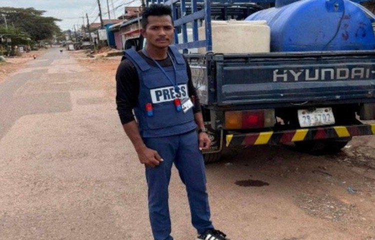 Luot Sophal, who was arrested after publishing a report about an alleged water shortage faced by frontline Cambodian soldiers, in an undated photo. Photo: Courtesy of ADHOC