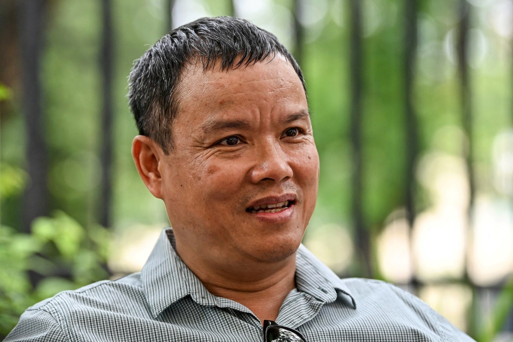 Vietnamese journalist Le Anh Hung during an interview in Hanoi on September 5, 2023. Hung has been arrested and charged under Article 117 of Vietnam’s penal code for spreading propaganda. (Photo: AFP/STR)