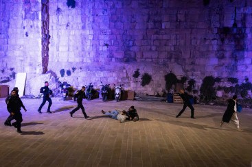 Israeli security forces violently disperse Muslim worshippers who were performing the nightly Tarawih prayers during the Muslim holy month of Ramadan outside the old city walls of Jerusalem on March 17, 2026, while the Aqsa mosque compound remains closed.