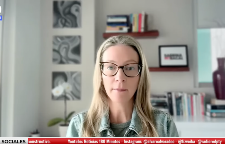 political commentator Sabrina Bacal. Screenshot: 180 Minutes News with Alvaro Alvarado/YouTube