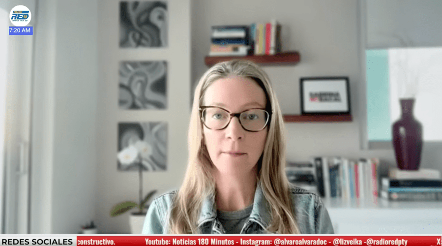 political commentator Sabrina Bacal. Screenshot: 180 Minutes News with Alvaro Alvarado/YouTube