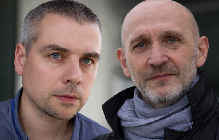 A court convicted journalists Andrei Pakalenka, left, and Uladzimir Yanukevich, right, on treason charges.